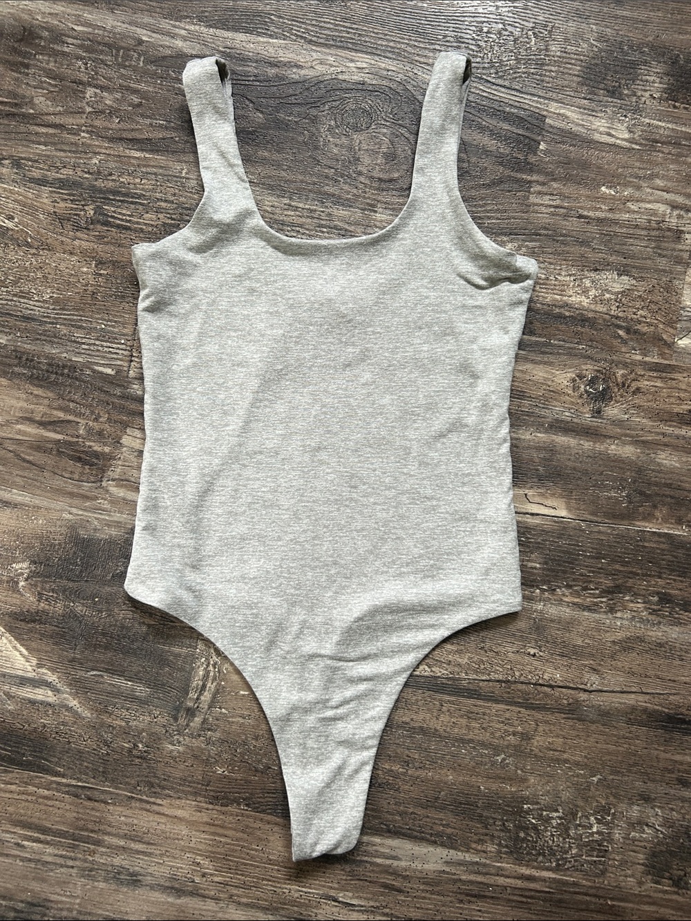 Vuori Heather Gray Scoop Neck Bodysuit